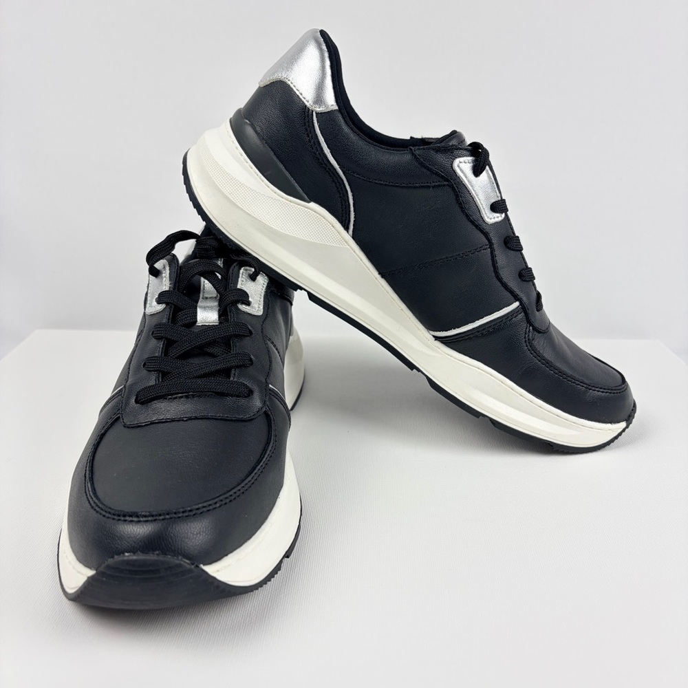 Naturalizer Blossom Black Leather Platform Sneakers Women’s 12M Comfort Shoes - Picture 8 of 10